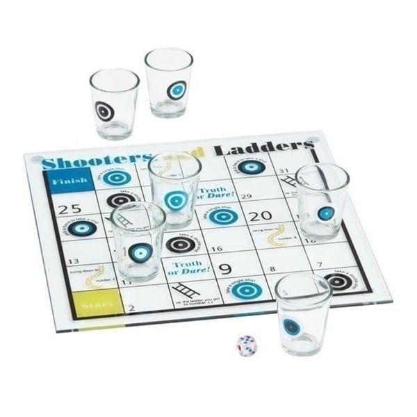 Fifth Avenue Crystal 8 Pc Shooters and Ladders Drinking Game