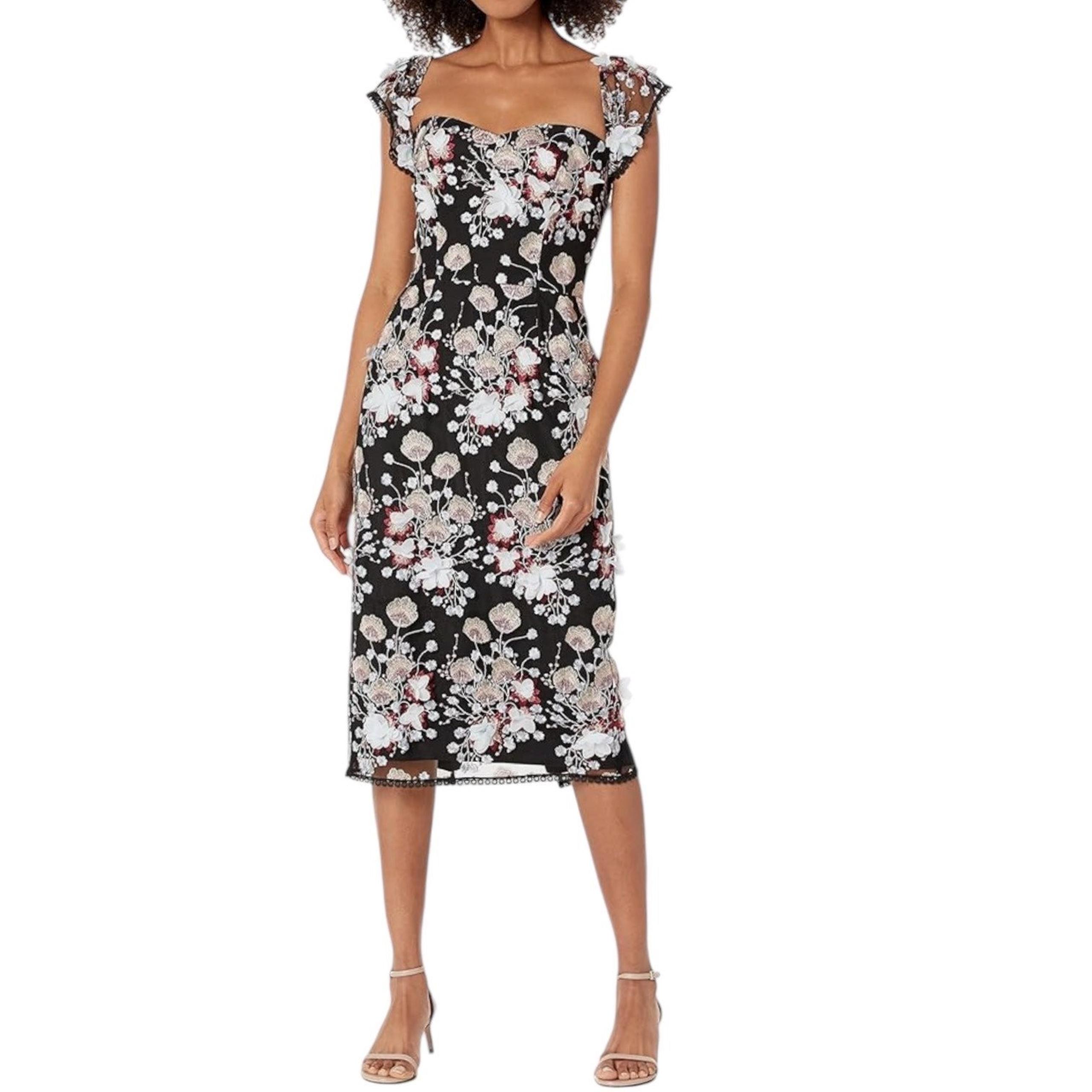 New Women’s Dress The Population Tara Bodycon Midi Dress Size XL