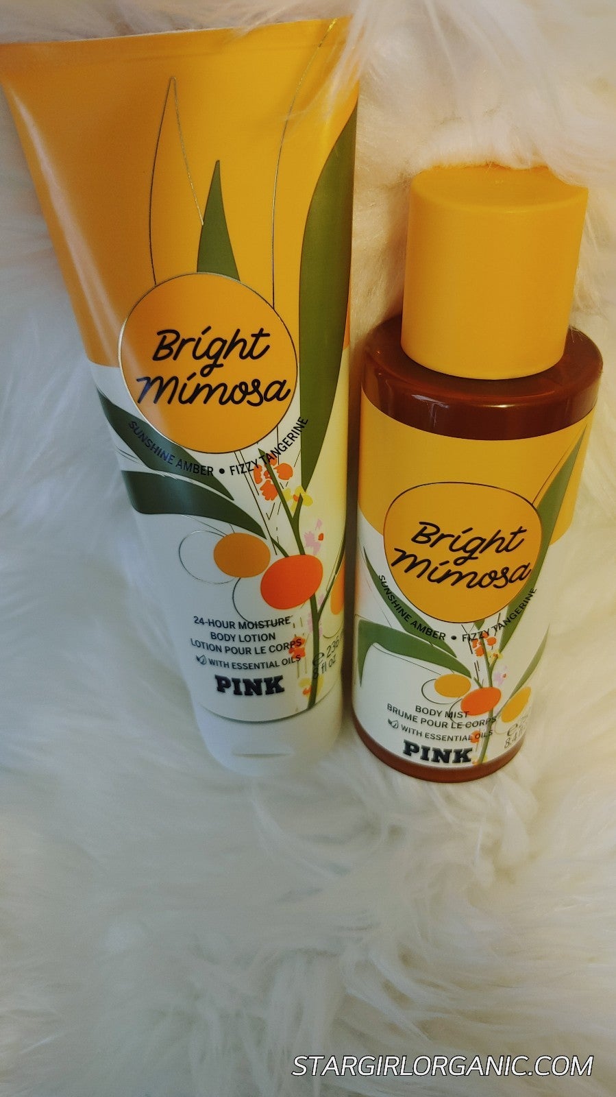 VS PINK Bright Mimosa 2PC Set Fragrance Mist and Body Lotion
