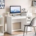 Home Office Computer Desk White Study Desk Laptop Table w/Drawer & Storage Shelf