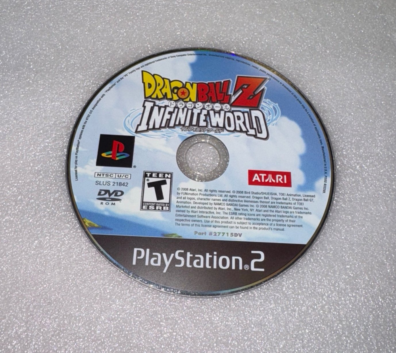 Sony Playstation 2 PS2 Dragon Ball Z Infinite World Atari 2008 Tested Disc Only