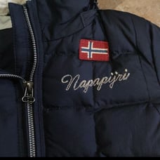 Napapijri girls down jacket size 8 fits smaller. Like new