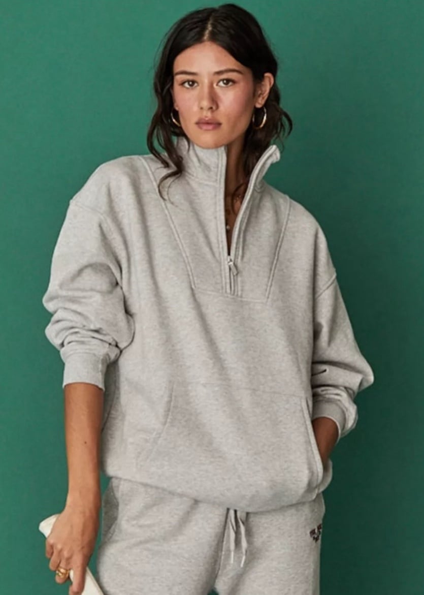 NWT THE UPSIDE Raquette Jerome Half Zip Crew EXTRA LARGE