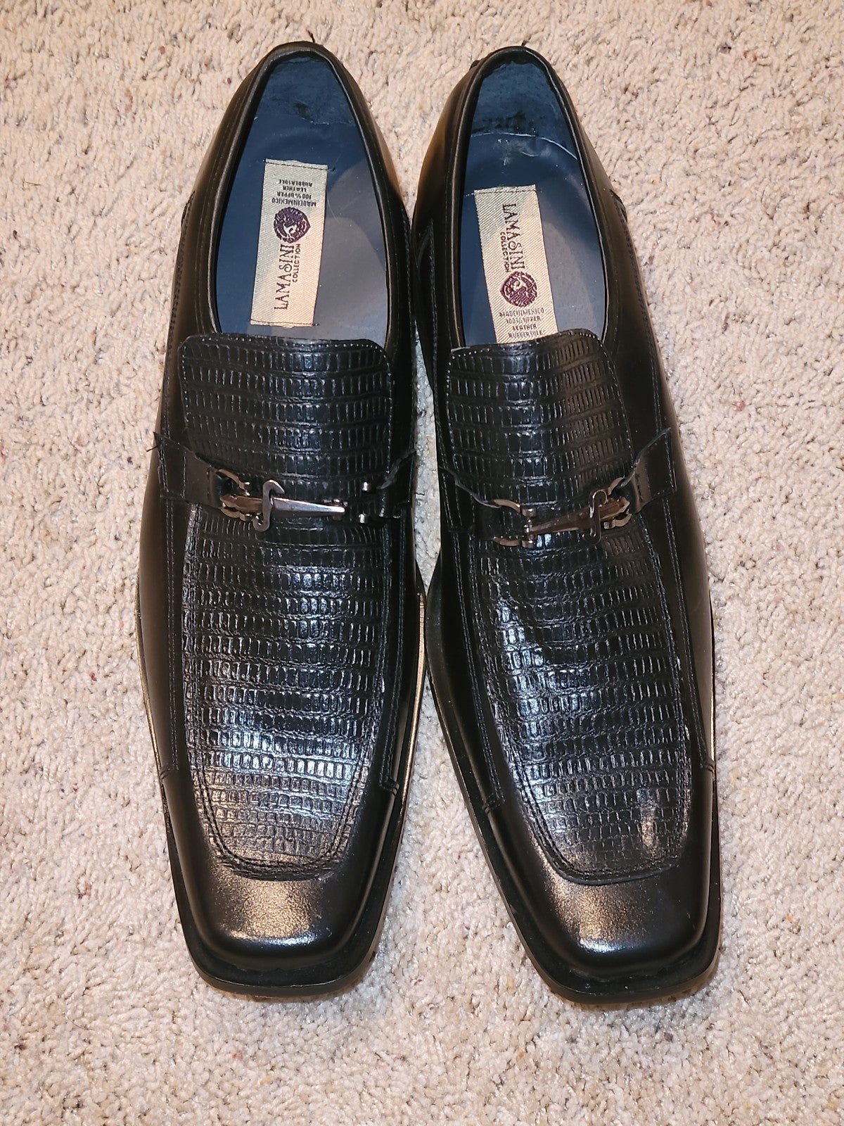 Lamasini Collection Mens Leather Dress Shoes size 11 (Please Read Description)