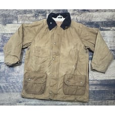 LEWIS CREEK SCOTLAND VNTG WAX COTTON FIELD COAT WORN DISTRESSED GREAT PATINA L