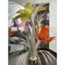 Vtg Fiber Optic Rotating Flower Clock Lamp With Motion 14.5''H lighted tv table