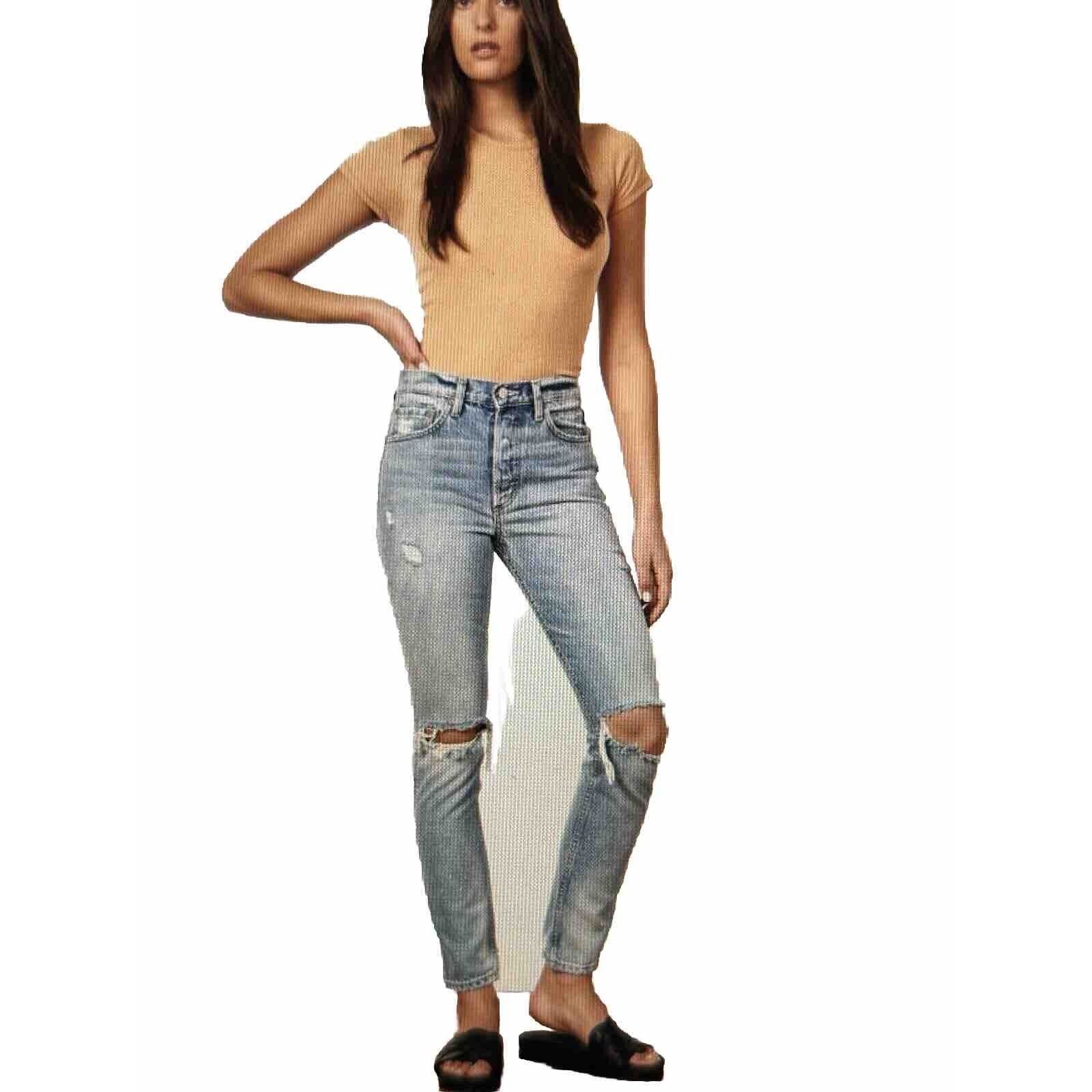 BOYISH Womens THE BILLY in EASY RIDER Destroyed Boyfriend Button Fly Sz 27 168
