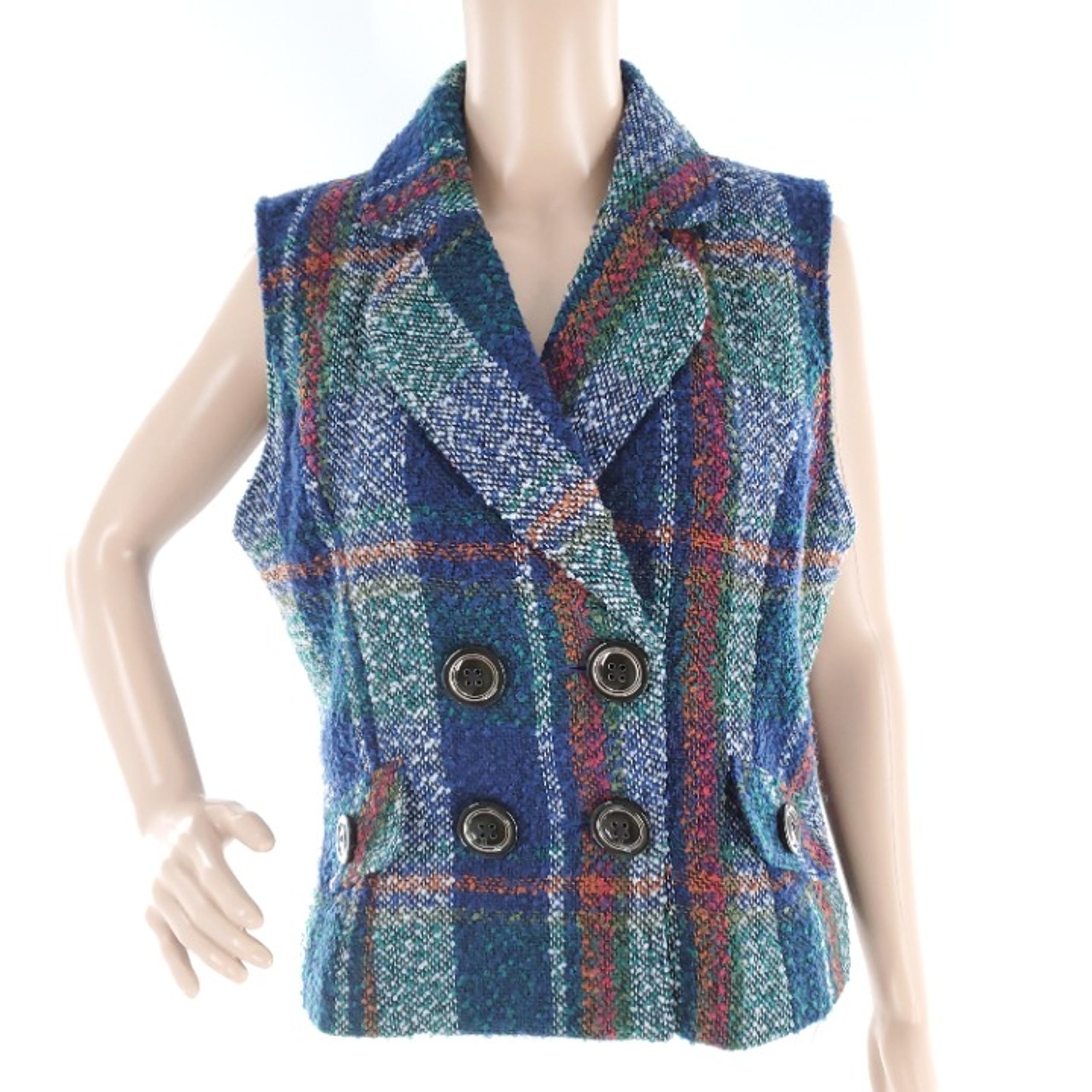 CAbi Women Vest Double Breast Wool Blend Multicolor Size M