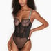 Victoria's Secret Very Sexy Bodysuit Teddy Rhinestone VS LOGO lace Medium *New