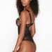 Victoria's Secret Very Sexy Bodysuit Teddy Rhinestone VS LOGO lace Medium *New
