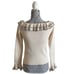 Ralph Lauren Black Label Ribbed Ruffle Knit Blouse Size Large