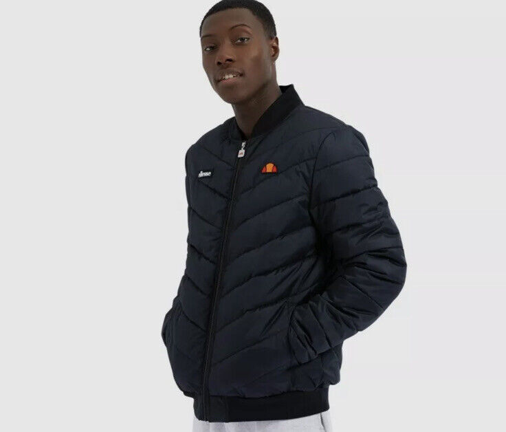 New Ellesse Mens Jacket Padded Puffa Scutari Black size XL