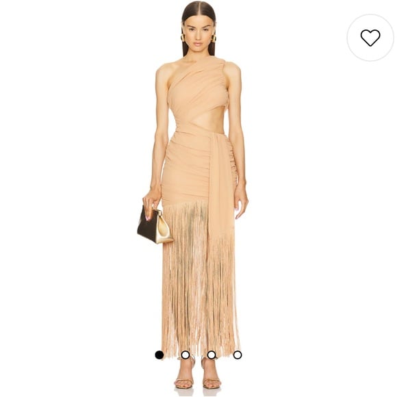 Nwot x REVOLVE Tania Gown in Sand Neutral Michael Costello