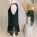 GUARDAROBA Silk Dress Dark Green Sheer Bottom Size M New A 0259