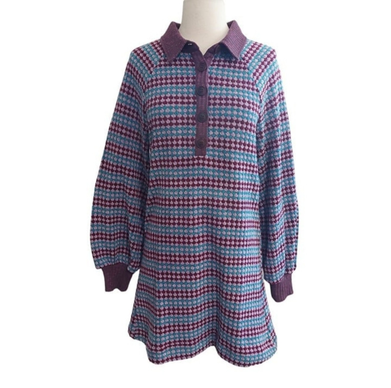 Free People Womens Long Sleeve Button-up Sweater Dress Size Medium
