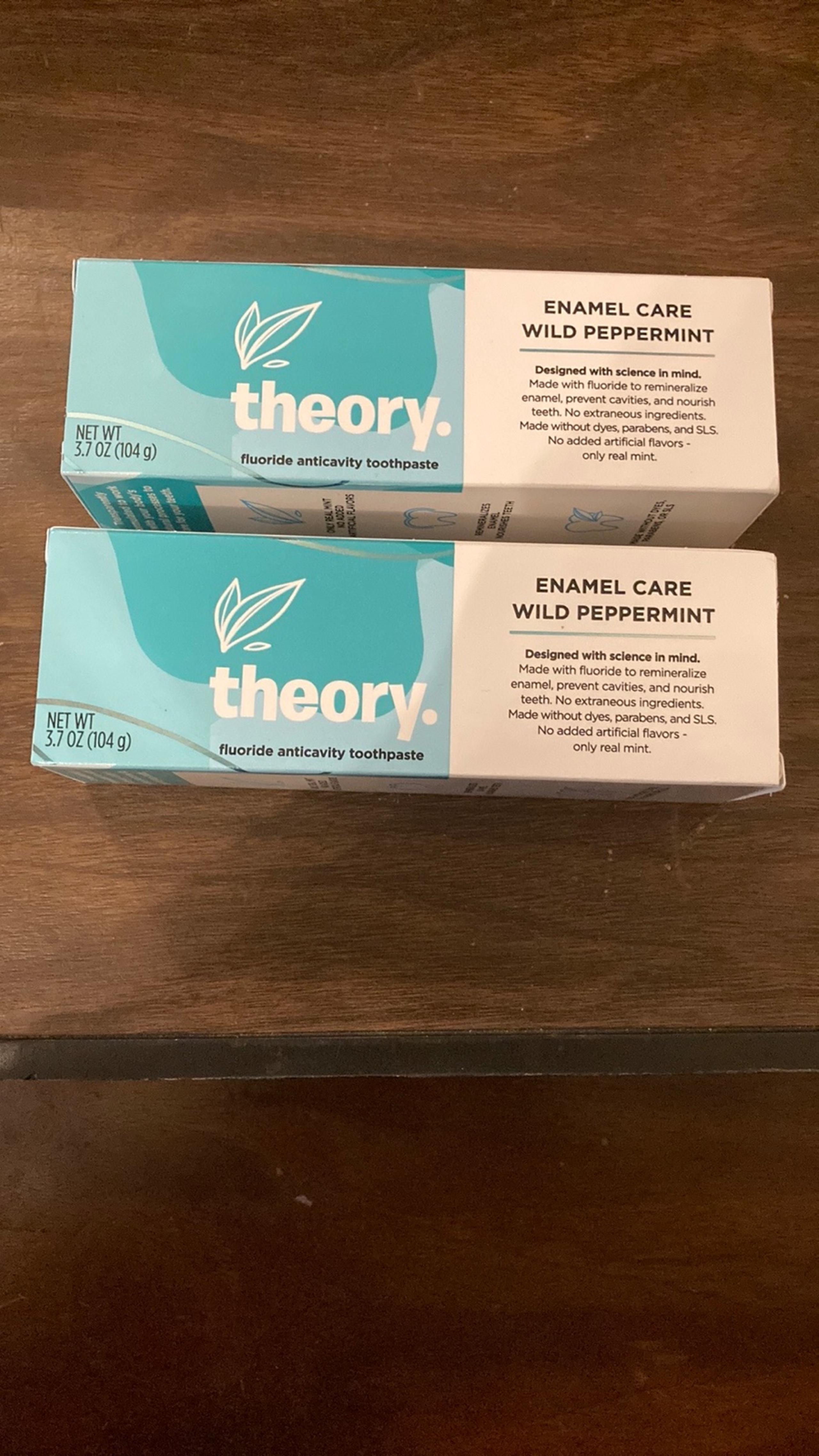 2 Ct Theory 3.7 Oz Enamel Care Wild Peppermint Fluoride Anticavity Toothpaste