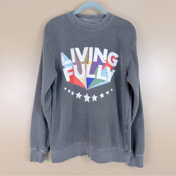 Fully Living By Mallory Ervin Grey Multi Sweatshirt Small