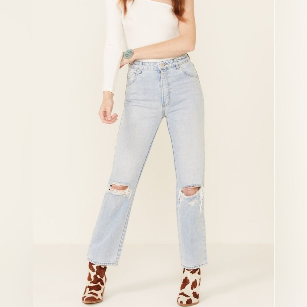 Rolla's Women's Original Straight Leg Jeans In Sunbleach Worn Size 27 NWT