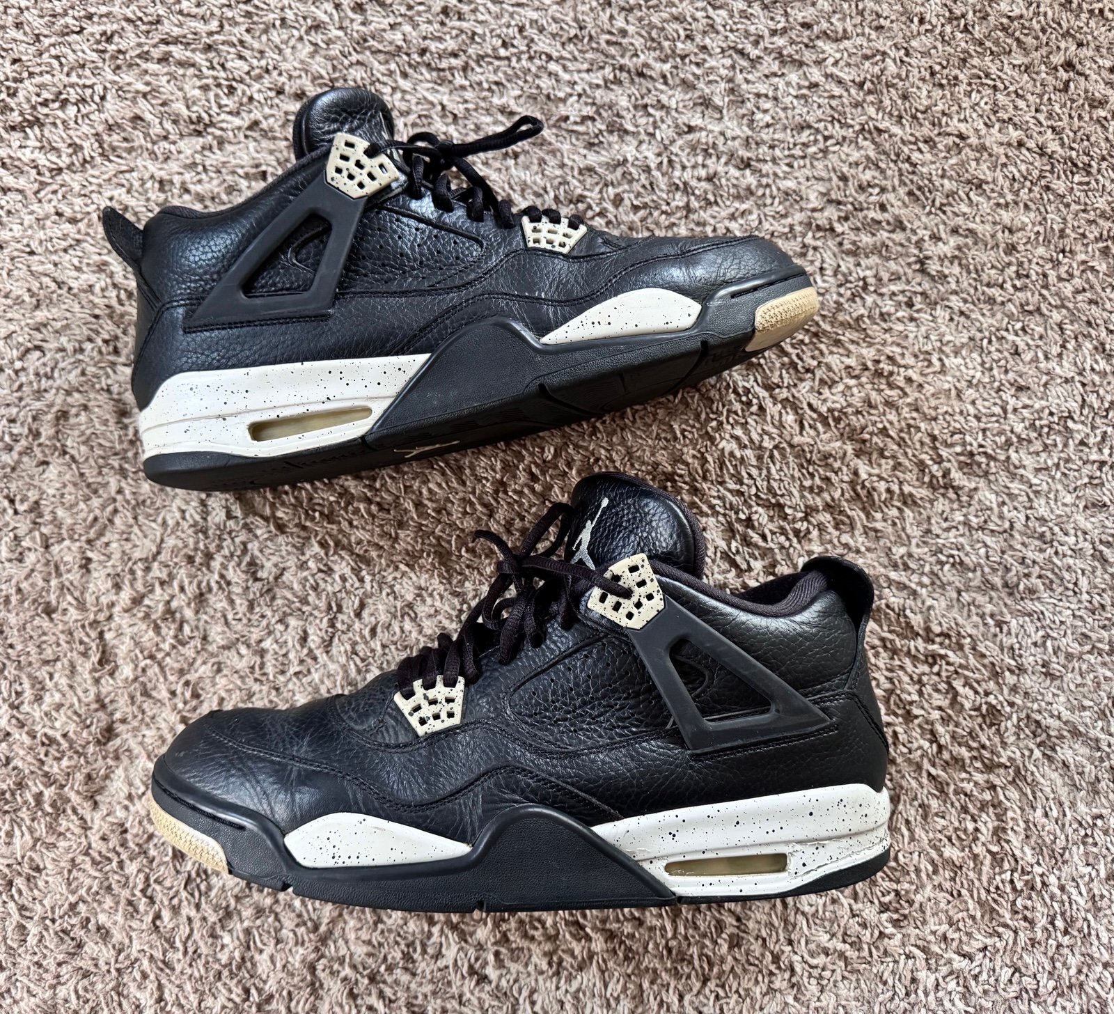 Nike Air Jordan 4 Retro LS Oreo Black White Mens 12 314254-003 Sneakers OG 2015
