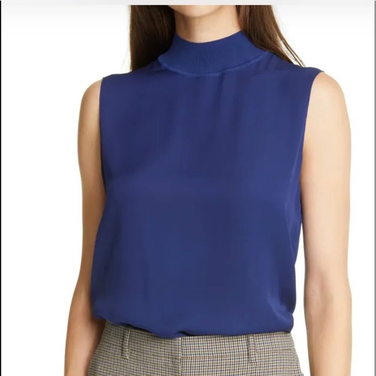 THEORY Rib Neck Silk Shell