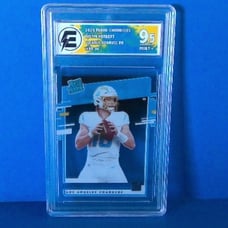 Justin Herbert 2020 Panini Clear Rookie Card RR-JH Graded By Electric 9.5