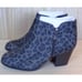 Style & Co Marinna Faux Suede Notched Leopard Print Gray Booties Womens Size 9.5