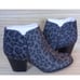 Style & Co Marinna Faux Suede Notched Leopard Print Gray Booties Womens Size 9.5