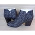 Style & Co Marinna Faux Suede Notched Leopard Print Gray Booties Womens Size 9.5