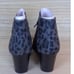 Style & Co Marinna Faux Suede Notched Leopard Print Gray Booties Womens Size 9.5