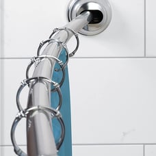 Zenna Home Rustproof Aluminum Tension Mount Curved Shower Curtain Rod, Chrome