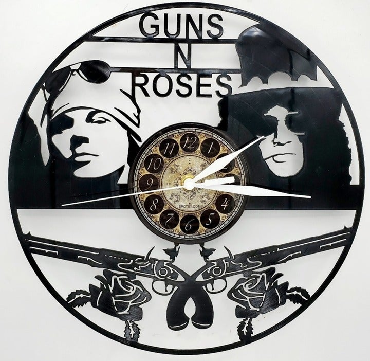GUNS N' ROSE'S vinyl record clock
