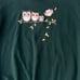 Owl birdie sweater cozy collared sweatshirt comfy green yellow size L