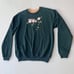 Owl birdie sweater cozy collared sweatshirt comfy green yellow size L