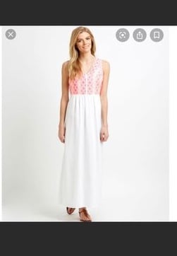 Vineyard Vines White Embroidered Bodice Maxi Dress Size 2 NWT