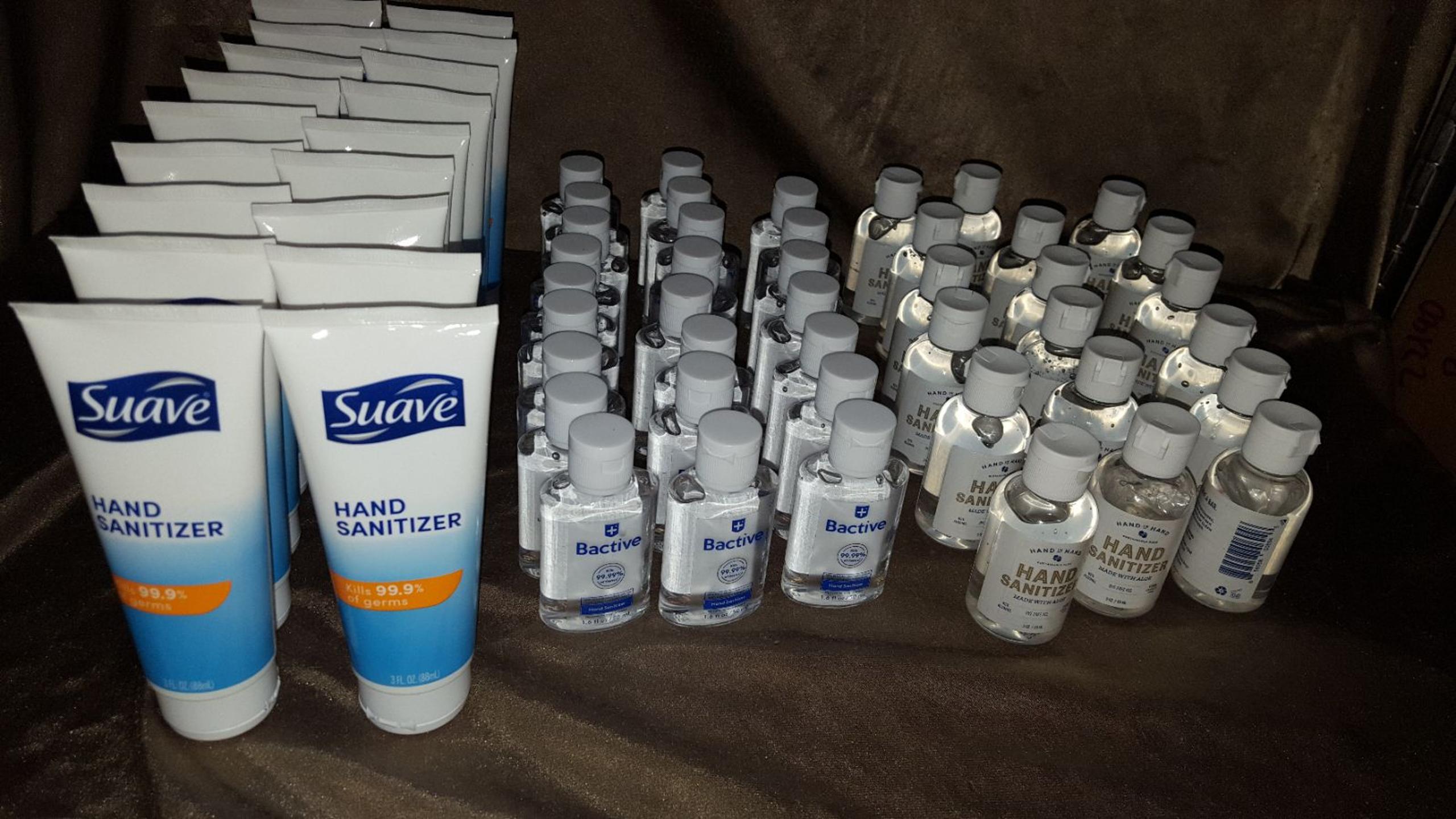 60 Hand Sanitizer gels brand New !! 3 oz, 2 oz and 1.6 oz containers