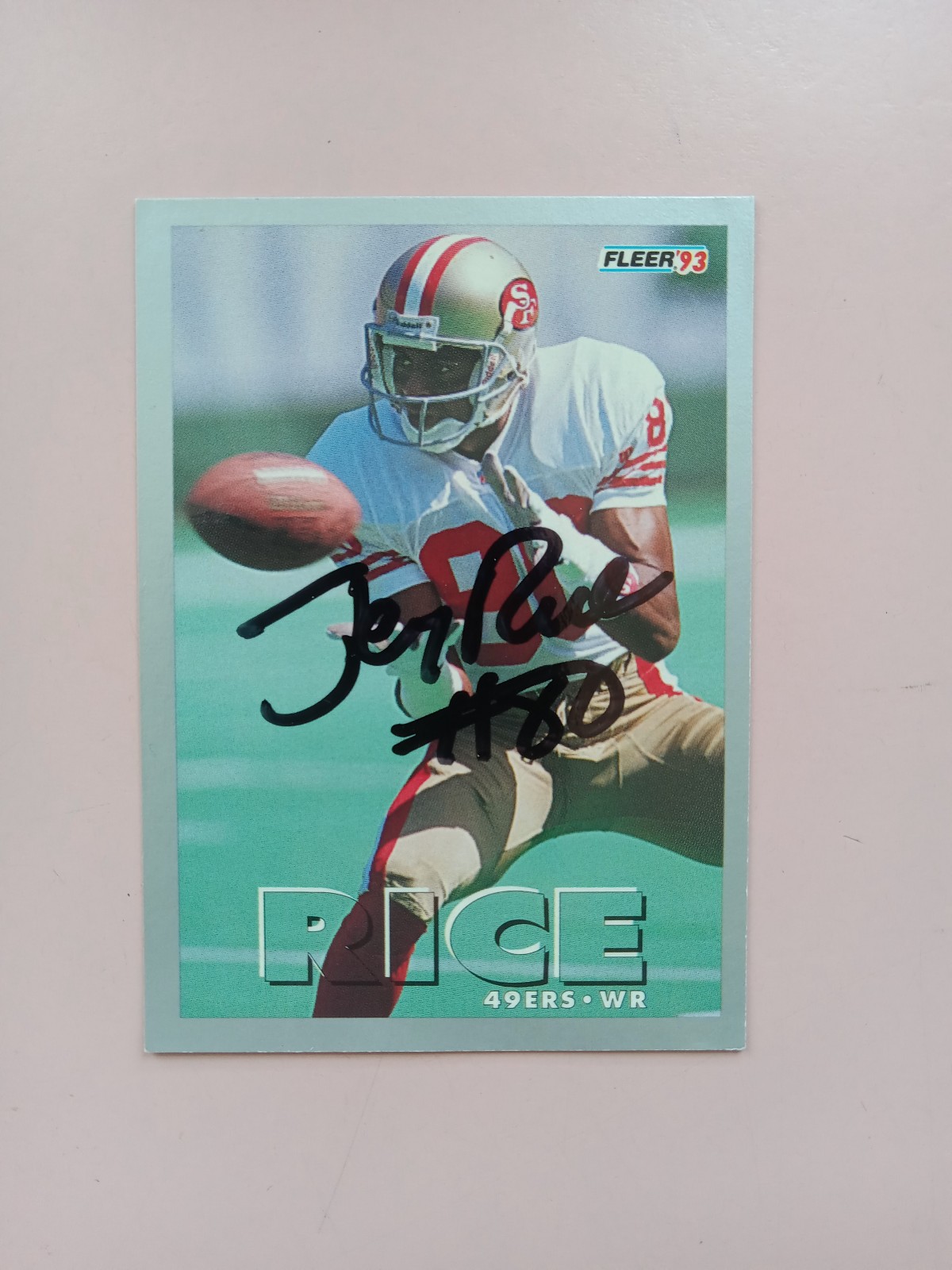 Jerry Rice Autograph 1993 Fleer. Gem/mint, San Francisco 49ers