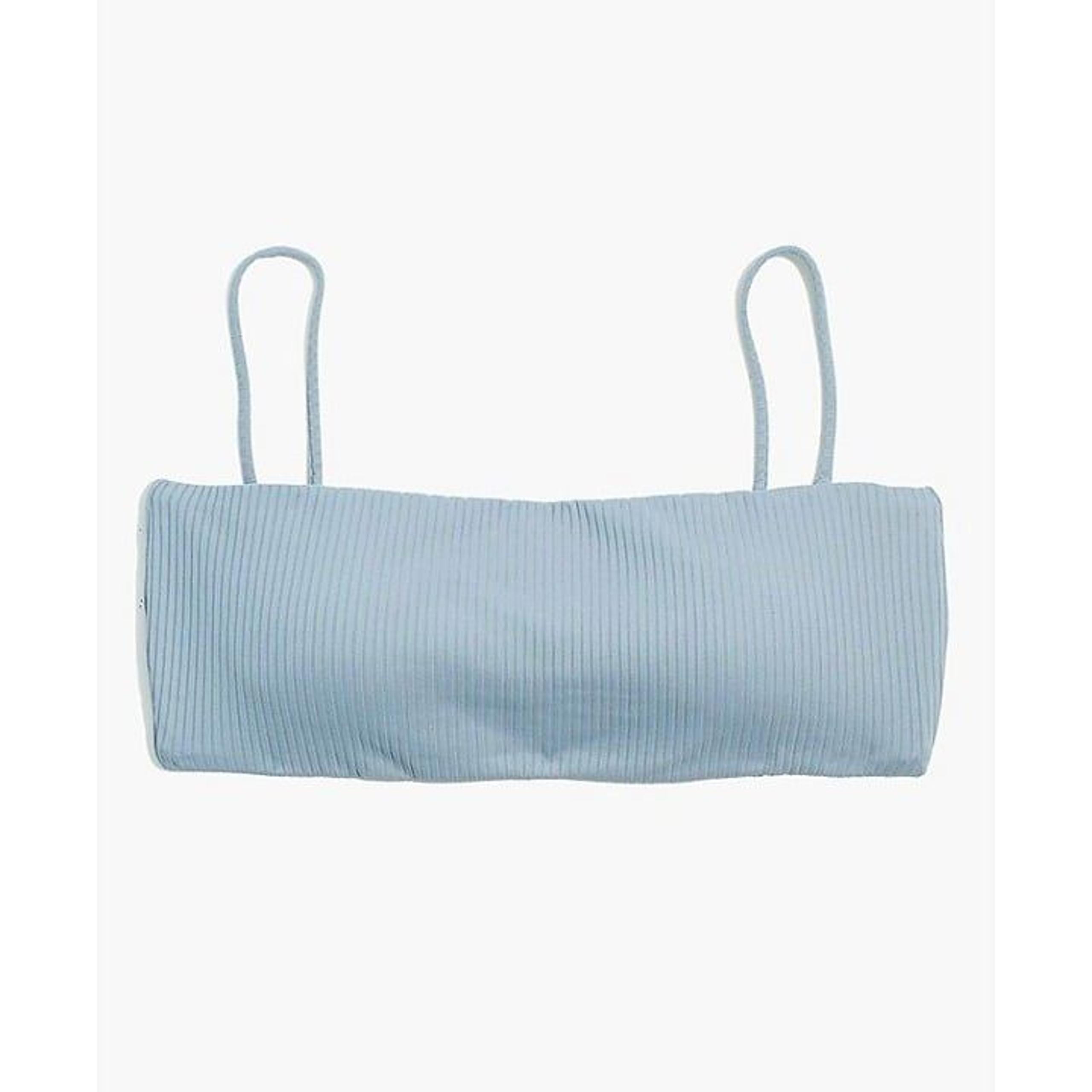 Madewell Second Wave Ribbed Spaghetti Strap Bandeau Bikini Top Blue Size M