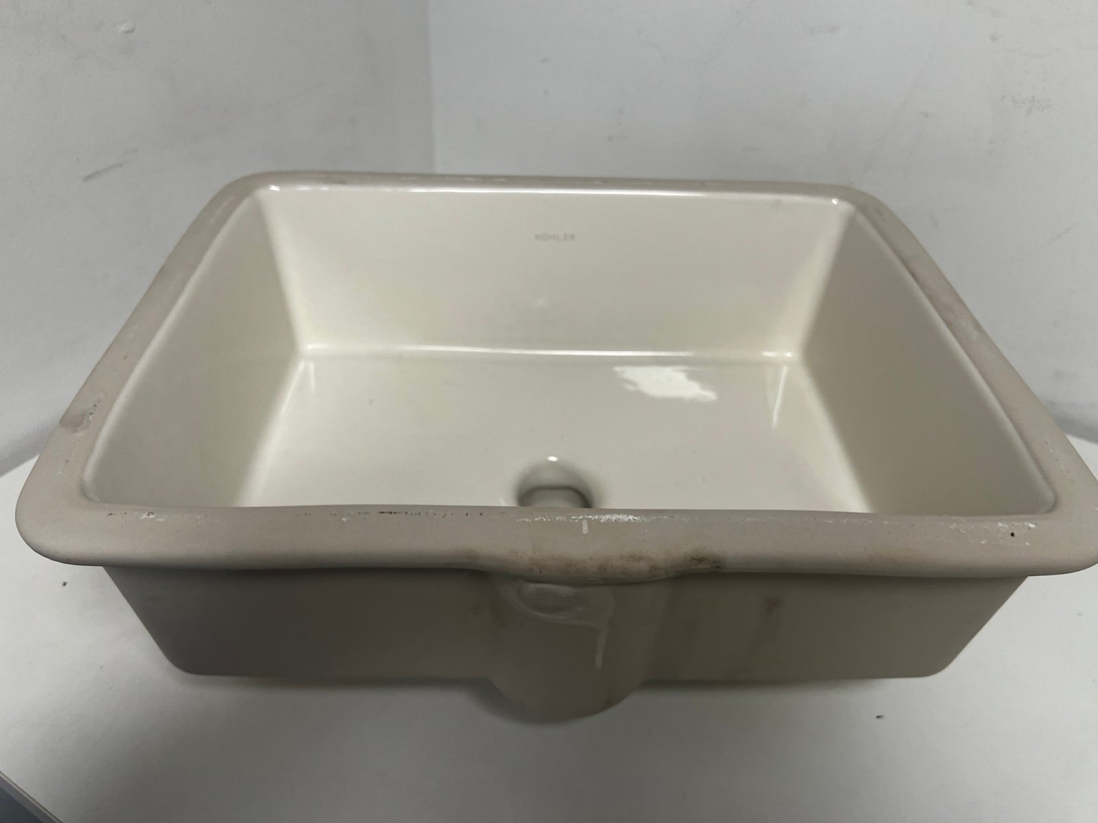 Kohler Verticyl 15x11in Rectangular Undermount Bathroom Sink, Biscuit Color. Exc
