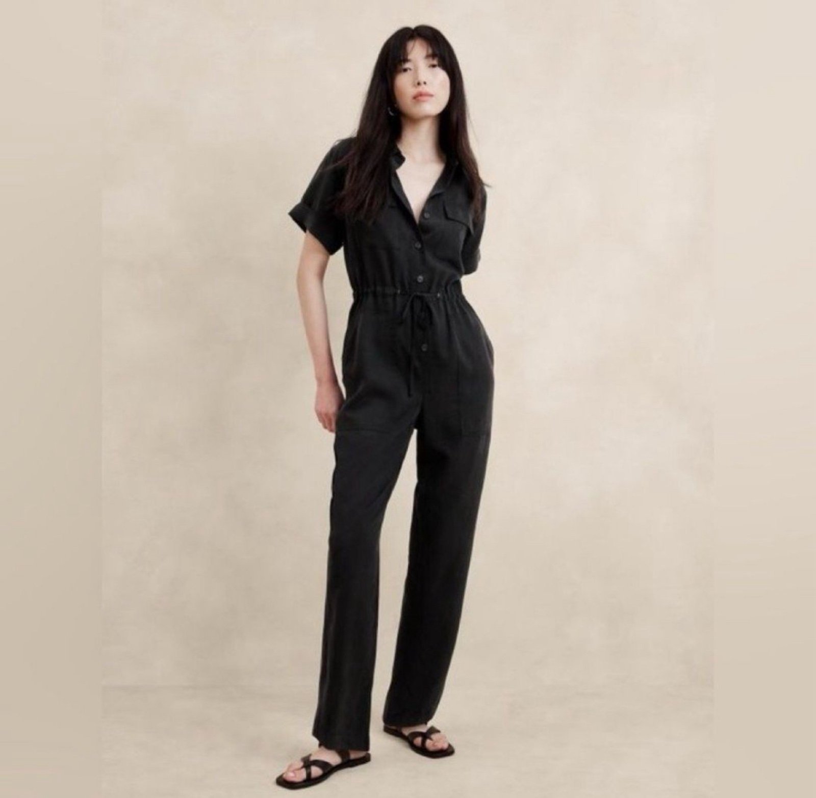 NWT! Banana Republic Black Utility Jumpsuit - Size XL