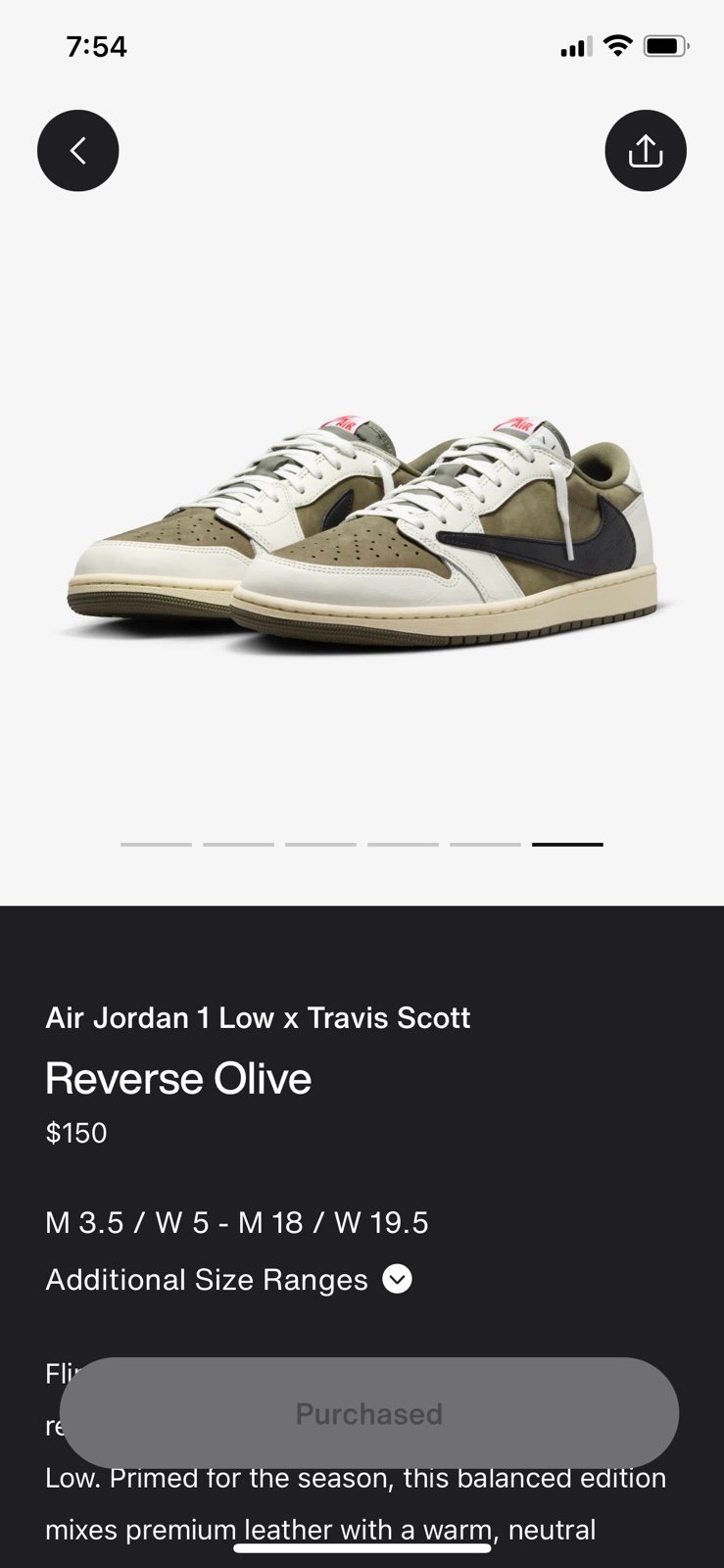 Size 13- Travis Scott x Air Jordan 1 Retro Low OG SP Medium Olive
