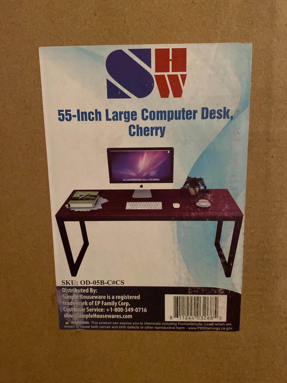 SHW artwork solo desk black cherry
