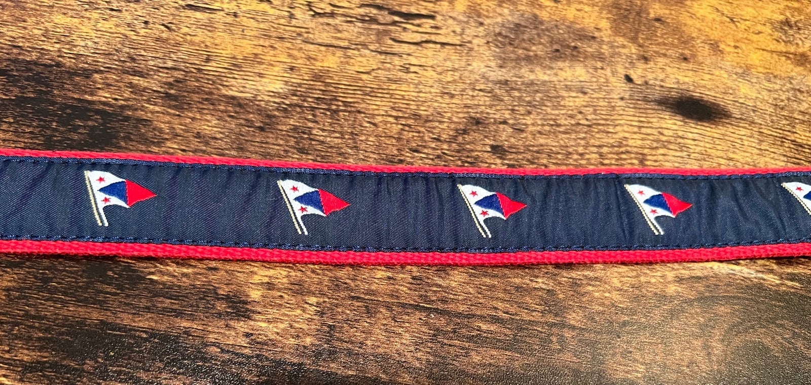 Leather Man Ltd. | men’s webbed flag belt. Size: 32.