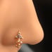 8 piece rose gold dangle nose ring set