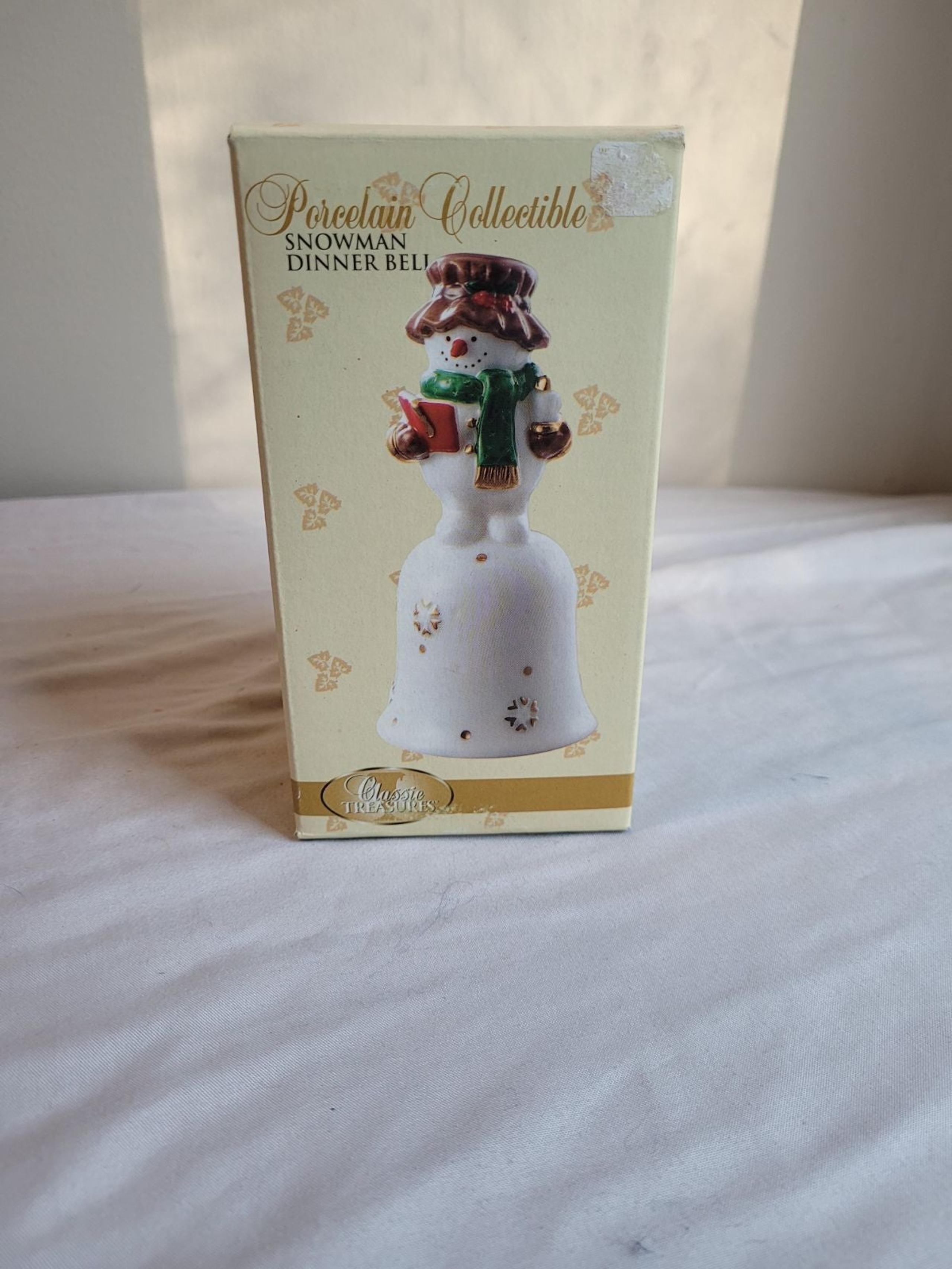 Porcelain Collectible Snowman Dinner Bell
