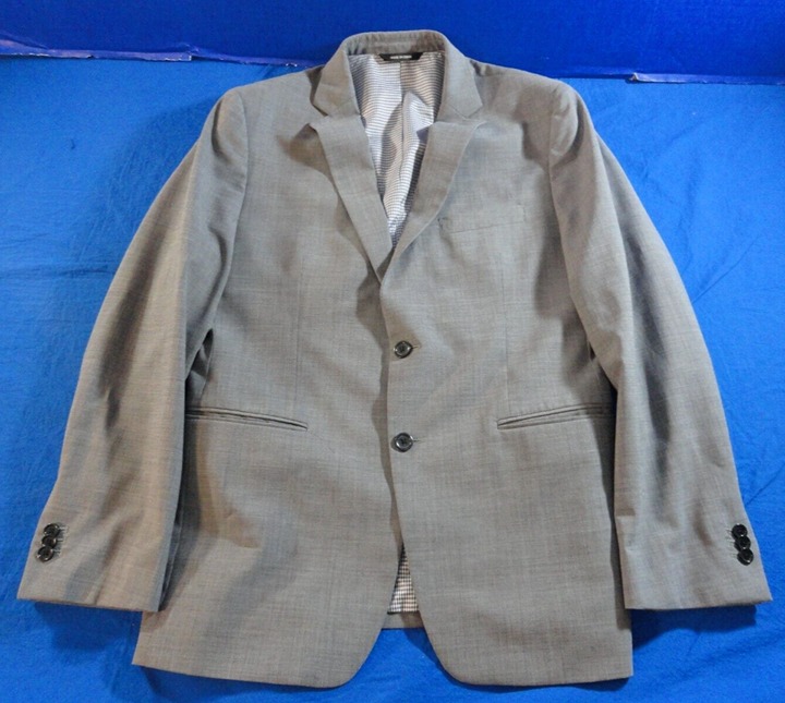 sz40/SHORT 2 BUTTON BANANA REPUBLIC DESIGNER GRAY SUIT JACKET COAT RC 785