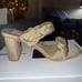 NWT Dolce Vita Pheby Heels in Khaki Silk size 7.5