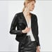 Topshop Quilted Black Faux Leather Moto Biker Jacket