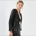 Topshop Quilted Black Faux Leather Moto Biker Jacket