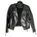 Topshop Quilted Black Faux Leather Moto Biker Jacket
