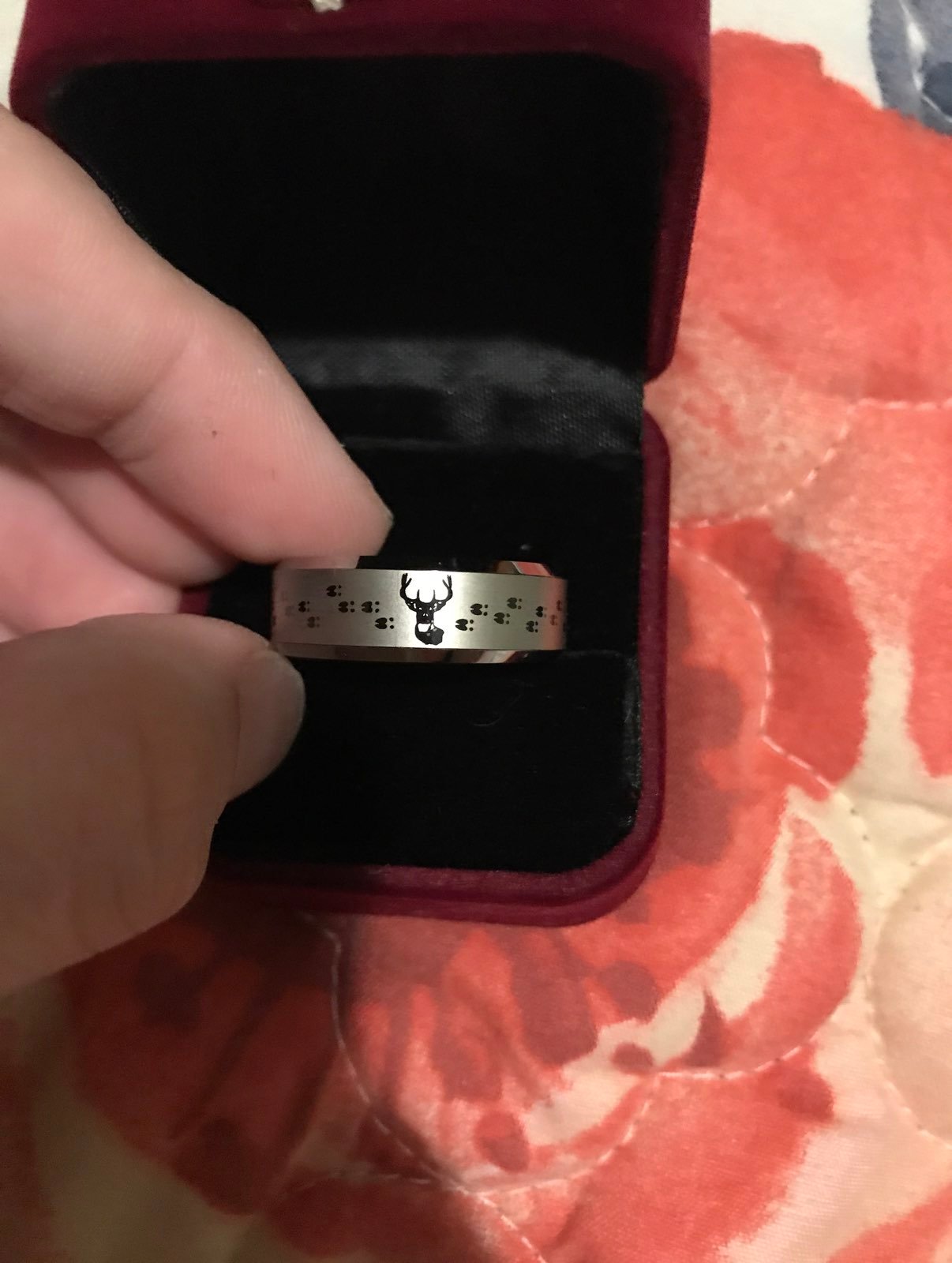 Deer wedding band